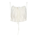 Sleeveless Small Sling Wrap Top With Open Back And Navel