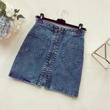 Denim Skirt Female Summer Ins High Waist Chic Bag Hip Skirt Half-length Skirt