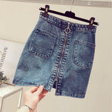Denim Skirt Female Summer Ins High Waist Chic Bag Hip Skirt Half-length Skirt