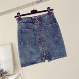 Denim Skirt Female Summer Ins High Waist Chic Bag Hip Skirt Half-length Skirt