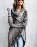 fashion tassel striped jacket sweater
