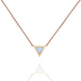 PAVOI 14K Yellow Gold Plated Triangle Created Green Opal Necklace