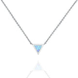 PAVOI 14K Yellow Gold Plated Triangle Created Green Opal Necklace