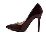 Women All-match Wedding High Heel Shoes Pointed Toe Solid Color Women Leather Pumps Red Bottom Women Super High Heels-114