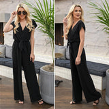 Button female jumpsuit  polyester fiber women's summer beach dress