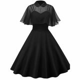 Womens cape shawl two-piece doll collar dress