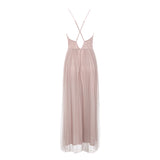 Ladies Fashion Pink Sling Long Dress