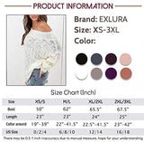 Exlura Women's Off Shoulder Batwing Sleeve Loose Oversized Pullover Sweater Knit Jumper