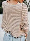 Womens V Neck Cotton Knit Pullover Sweater Solid Lightweight Oversized Long Sleeve