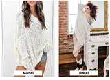 Exlura Women's Off Shoulder Batwing Sleeve Loose Oversized Pullover Sweater Knit Jumper