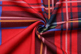 Women's Plaid Long Sleeve Empire Waist Full Length Maxi Dress with Pockets