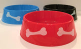 Round Plastic Pet Bowls - 9 3/4 inch - 3 color set Assorted Colors