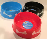 Round Plastic Pet Bowls - 9 3/4 inch - 3 color set Assorted Colors