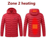 Men Winter Warm USB Heating Waterproof Jackets Smart Thermostat Hooded