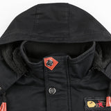 Men Winter Warm Thick Fleece Bomber Jacket Military Cotton Cargo Hooded Windbreaker Coat