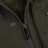 Men Winter Warm Thick Fleece Bomber Jacket Military Cotton Cargo Hooded Windbreaker Coat
