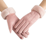 Women's Gloves Autumn Winter Cute Furry Warm Mitts Full Finger Mittens Sport Gloves
