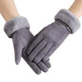 Women's Gloves Autumn Winter Cute Furry Warm Mitts Full Finger Mittens Sport Gloves