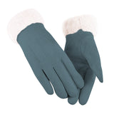 Women's Gloves Autumn Winter Cute Furry Warm Mitts Full Finger Mittens Sport Gloves