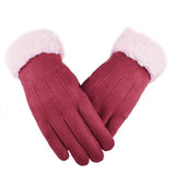 Women's Gloves Autumn Winter Cute Furry Warm Mitts Full Finger Mittens Sport Gloves