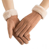 Women's Gloves Autumn Winter Cute Furry Warm Mitts Full Finger Mittens Sport Gloves