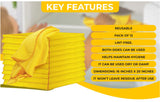(2 Pack) 6 PCS 100% Pure Cotton Yellow Multi-Purpose Dusters Cleaning Cloths-New