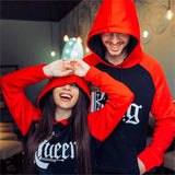 Printed Hooded Couple Sweatshirt