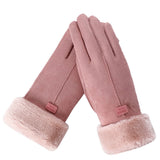 Women's Gloves Autumn Winter Cute Furry Warm Mitts Full Finger Mittens Sport Gloves
