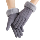 Women's Gloves Autumn Winter Cute Furry Warm Mitts Full Finger Mittens Sport Gloves