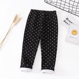 Autumn Winter Baby Girls Leggings Thick Warm Cute Rabbit Kid Plus Velvet Pants Children Solid Trousers