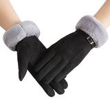 Women's Gloves Autumn Winter Cute Furry Warm Mitts Full Finger Mittens Sport Gloves