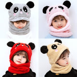 Cartoon Hat for Kids Scarf Thicken Cap Newborn Photography Baby Stuff Winter hat