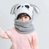 Cartoon Hat for Kids Scarf Thicken Cap Newborn Photography Baby Stuff Winter hat