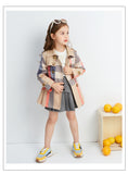 Girl Autumn Winter Teenage Long Sleeve Trench Jacket Kids Double Breasted Belted Windbreaker Coat