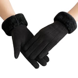 Women's Gloves Autumn Winter Cute Furry Warm Mitts Full Finger Mittens Sport Gloves