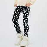 4-13Y Girls Pants Winter Trousers Warm Leggings Thicken Velvet Star Print Kids Pants