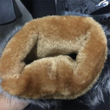 Winter Women Snow Boots Casual Warm Fur Mid-Calf Shoes Slip-On Round Toe wedges