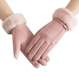 Women's Gloves Autumn Winter Cute Furry Warm Mitts Full Finger Mittens Sport Gloves