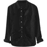 Men's Long-Sleeve Linen Shirt Fashion Male Solid Color Turn Down Collar Shirt Camisa
