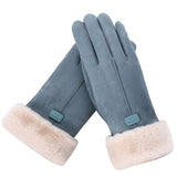 Women's Gloves Autumn Winter Cute Furry Warm Mitts Full Finger Mittens Sport Gloves