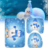 Christmas Snowman Toilet Bathroom Carpet