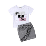 Pudcoco Girl Clothes Summer Kid Cotton Tops T-shirt Short Skirts