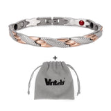 Vinterly Health Energy Bracelet Stainless Steel Magnetic Cross For Men