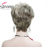 Lady Women Short Wave  Hair Wig Blonde with Highlights Full wigs