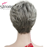 Lady Women Short Wave  Hair Wig Blonde with Highlights Full wigs