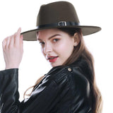 WELROG Black Red  Women Hat Winter Men Jazz Hats Trilby Chapeau Caps