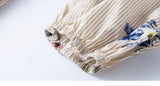 INMAN Summer Elegant Slash Collar Half Sleeve Mid Calf Floral Dress