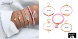 30 Styles Mix Turtle Heart Pearl Crystal Marble Bracelets for Women