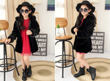 Girls Faux Fur Coat Winter Long Sleeve Hooded Warm Jacket For Kids 8-13 Year