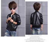 Winter Child Coat Waterproof Baby Girls Boys Leather Jackets